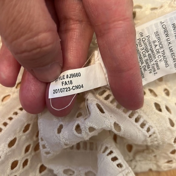 Madewell Eyelet Mockneck Ruffle Top Women's Small Cream - Picture 10 of 12